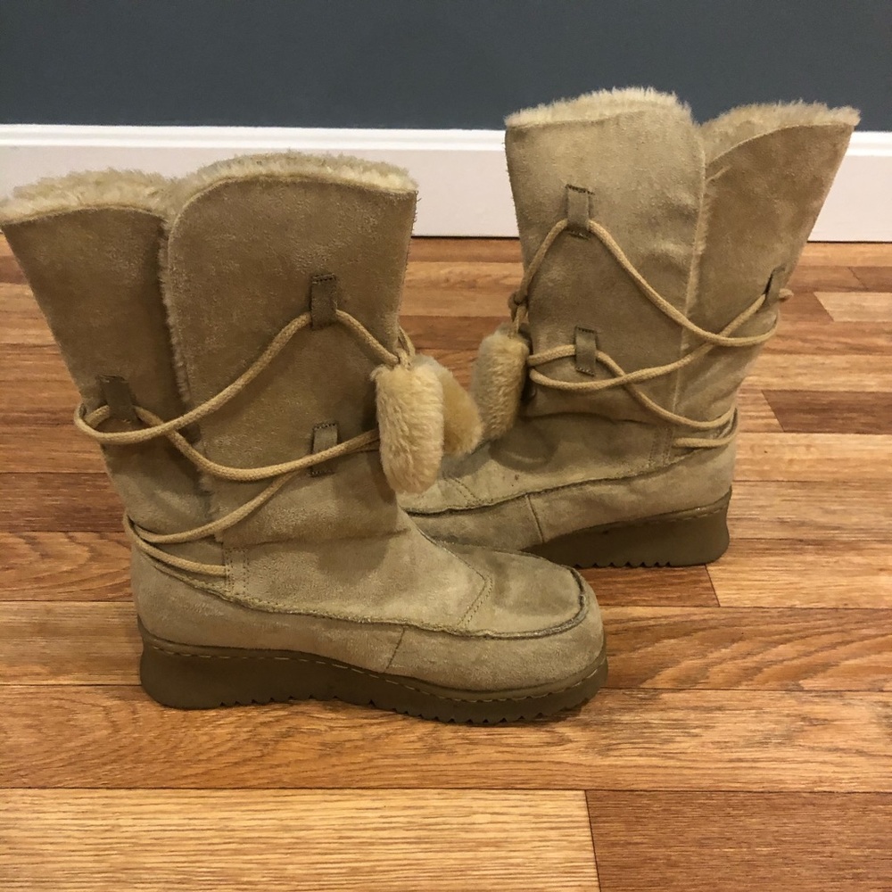 Natural Micro Suede Boots